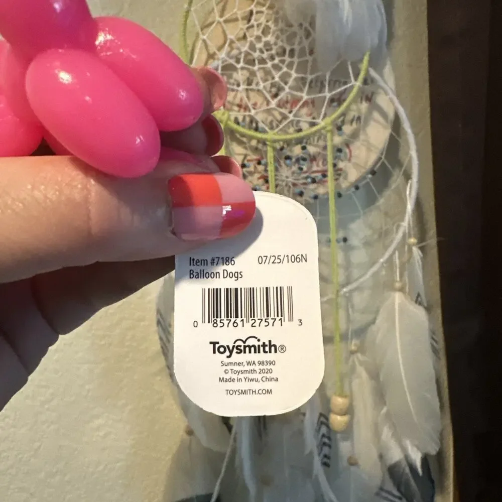 Toysmith Balloon Dogs New Viral Squishy Toy. Pink Squishy Balloon Dog